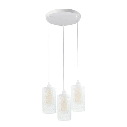 Industrial Retro 3 Way Round Metal White Ceiling Pendant Lamp ~4318