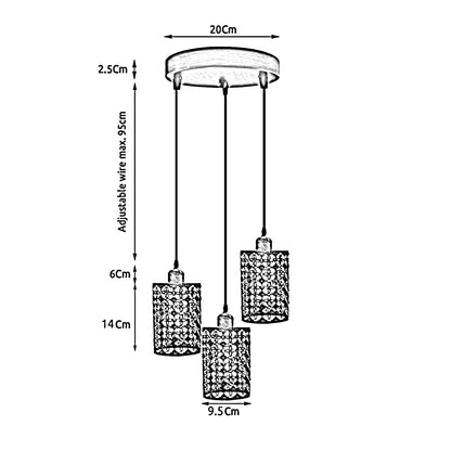 Industrial Retro 3 Way Round Metal White Ceiling Pendant Lamp ~4318