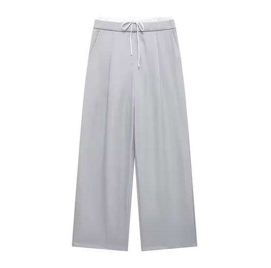 Light Grey Wide-Leg Trouser