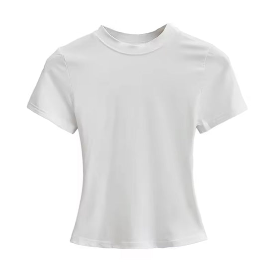 White Fitted Crew Neck T-Shirt