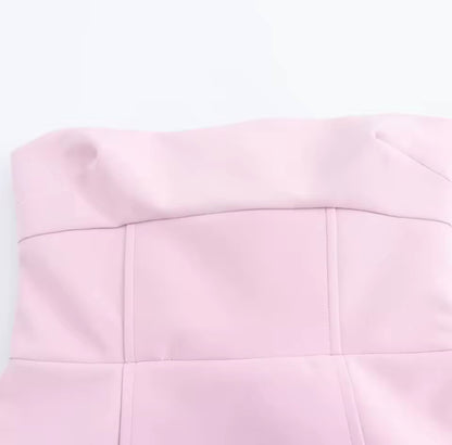 Blush Pink Strapless Bow Dress