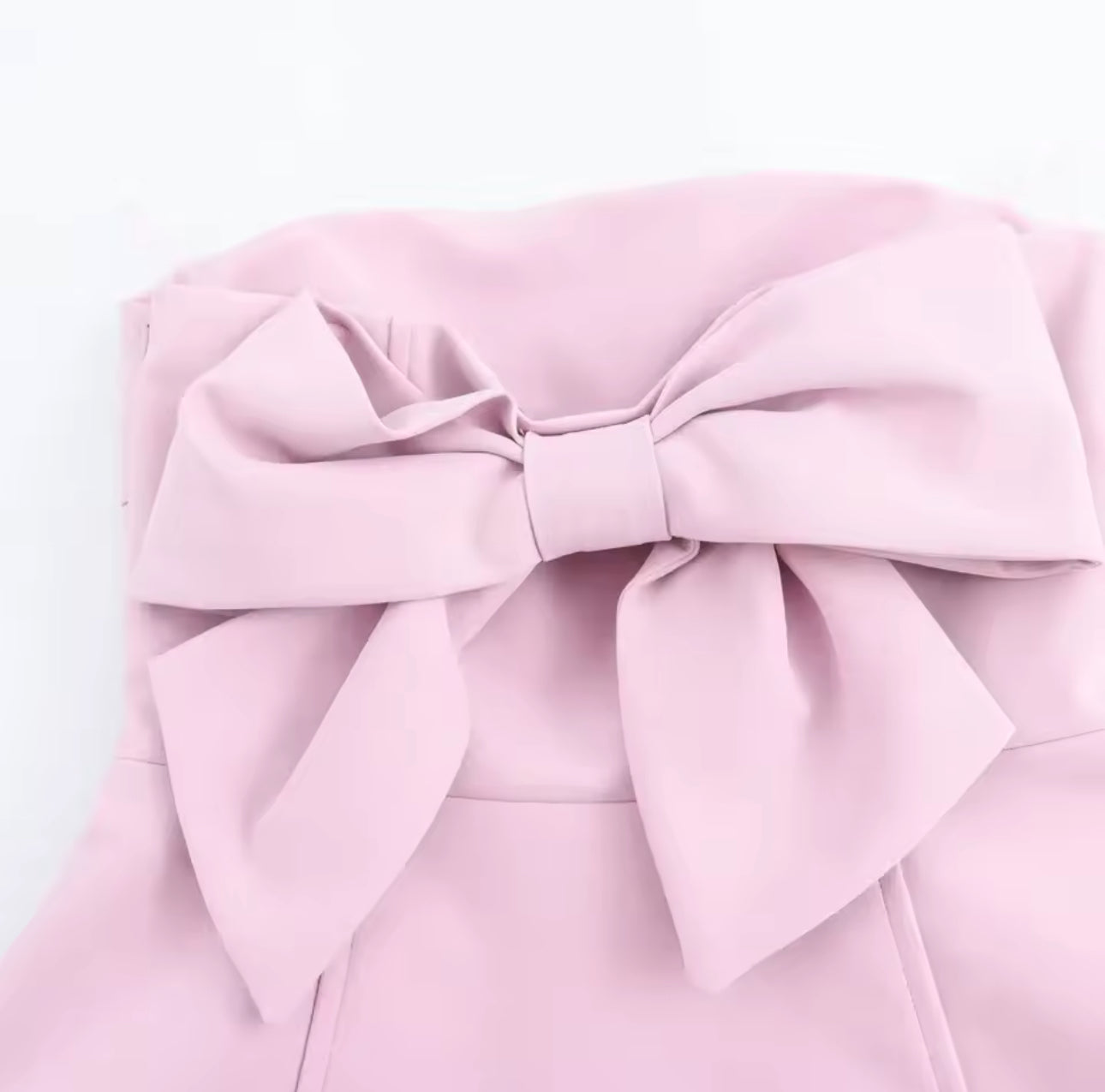 Blush Pink Strapless Bow Dress