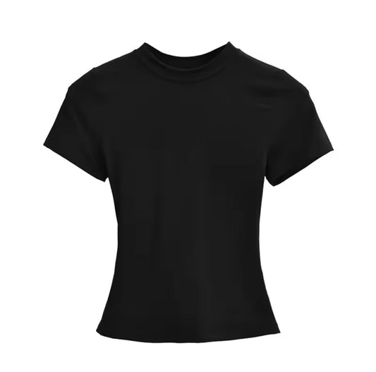 Black Fitted Crew Neck T-Shirt