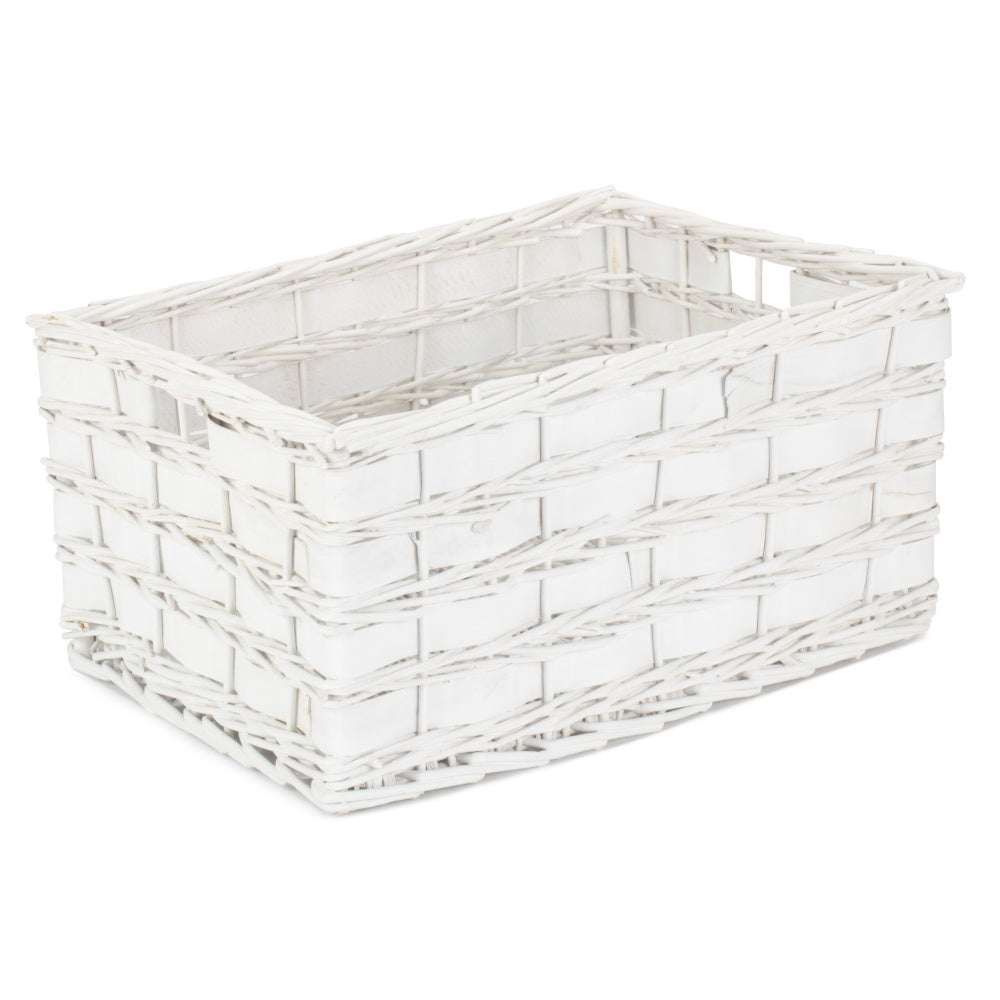 Unlined White Scandi Storage Basket